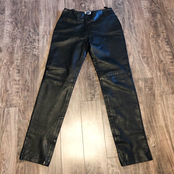Genuine LEATHER 2000 Black Women's Pants size12 - Picture 3 of 8